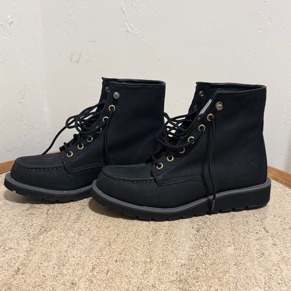 Carhartt Black Lace-Up Moc Toe Work Boots - Picture 5 of 7